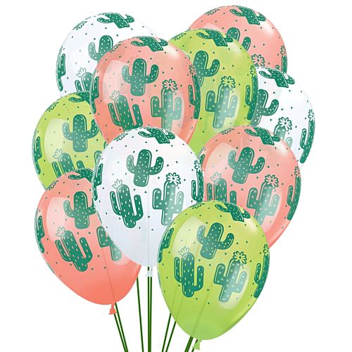Cactus Latex Balloons - 11" - Pack of 10