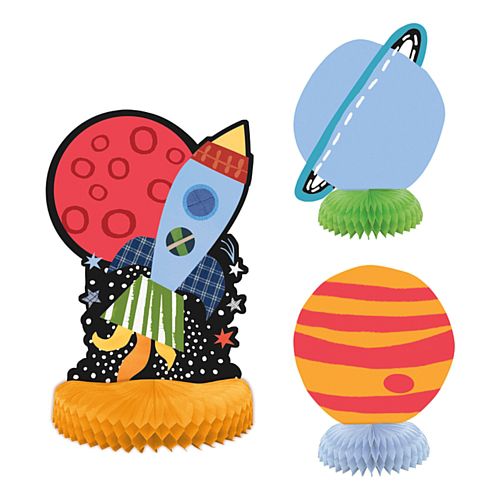 Outer Space Honeycomb Centrepiece - Pack of 3