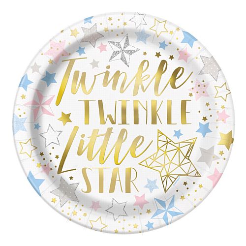 Twinkle Twinkle Little Star Plates - 23cm - Pack of 8