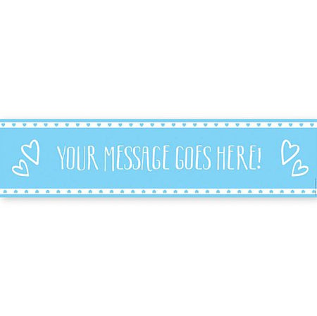 Blue Hearts Personalised Banner - 1.2m