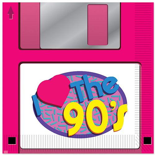 90's Floppy Disk Luncheon Napkins - 33cm - Pack of 16