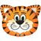 Tickled Tiger Face Foil Balloon - 30
