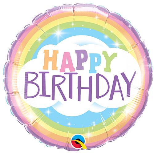 Pastel Rainbow Happy Birthday Foil Balloon - 18" – Party Packs