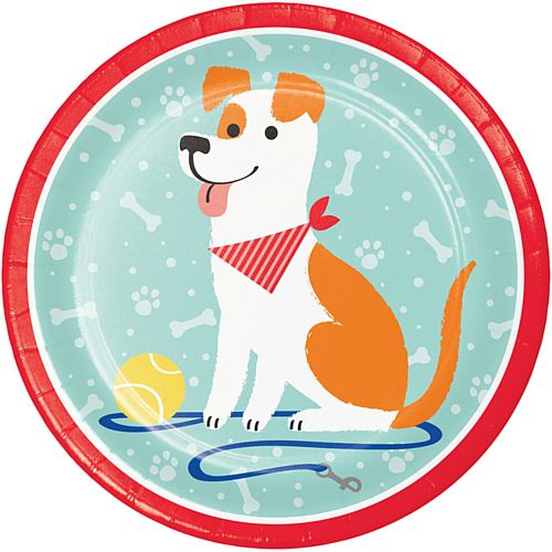 Dog Party Dinner Plates - 23cm - Pack of 8