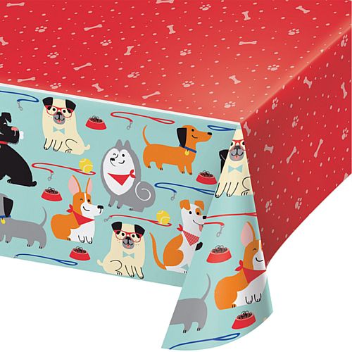 Dog Party Plastic Tablecover - 2.6m
