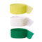 Green, White & Yellow Crepe Streamer Decoration Pack