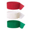 Red, White & Green Crepe Streamer Decoration Pack
