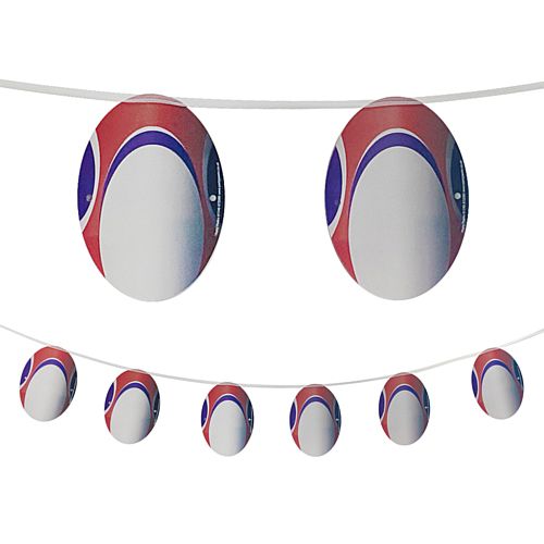 Rugby Ball Garland Hanging Decoration - 2.4m