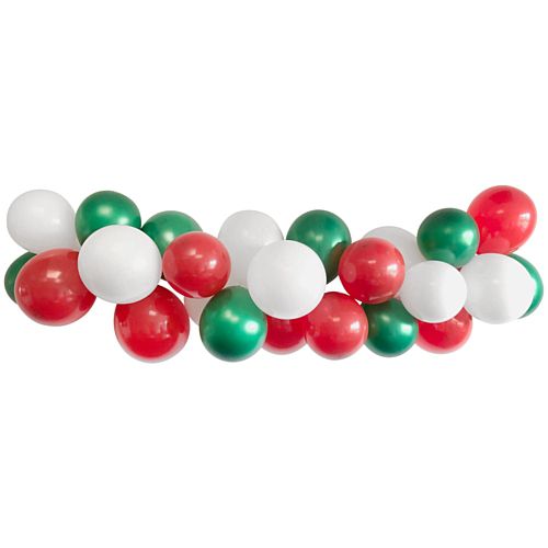 Red, White & Green Balloon Arch DIY Kit