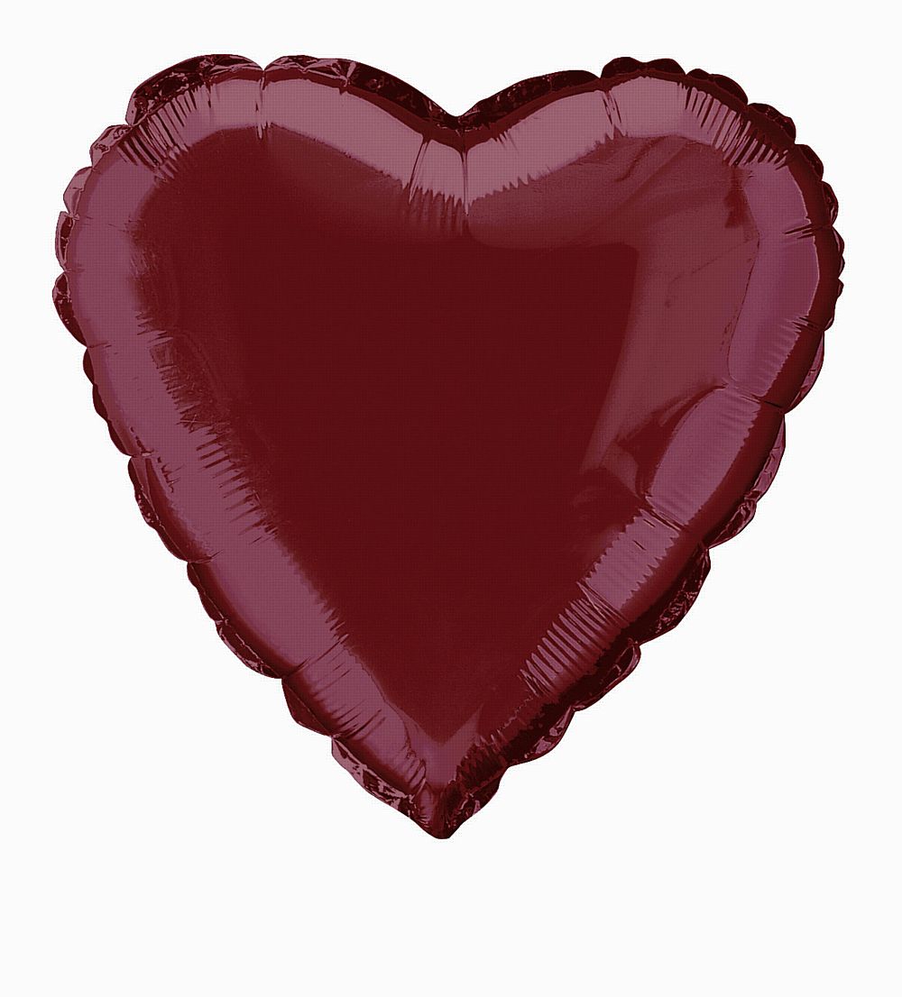 Burgundy Heart Shaped Foil Balloon 18"