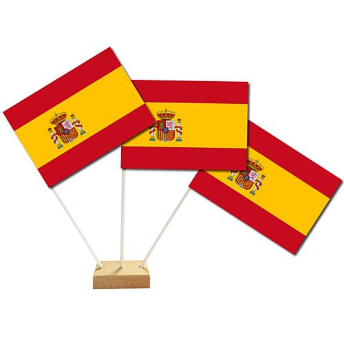 Spanish Paper Table Flags 15cm on 30cm Pole