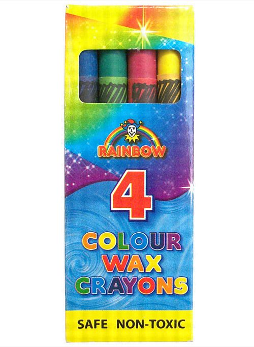 Box of 4 Wax Crayons - 9cm