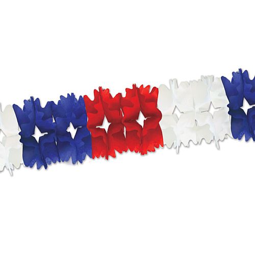 Red, White and Blue Tissue Garland - Giant - 4.4m