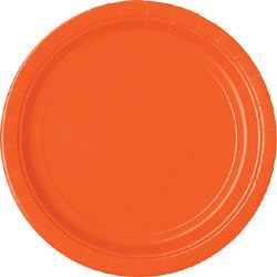 Orange Paper Plate - Each - 9"