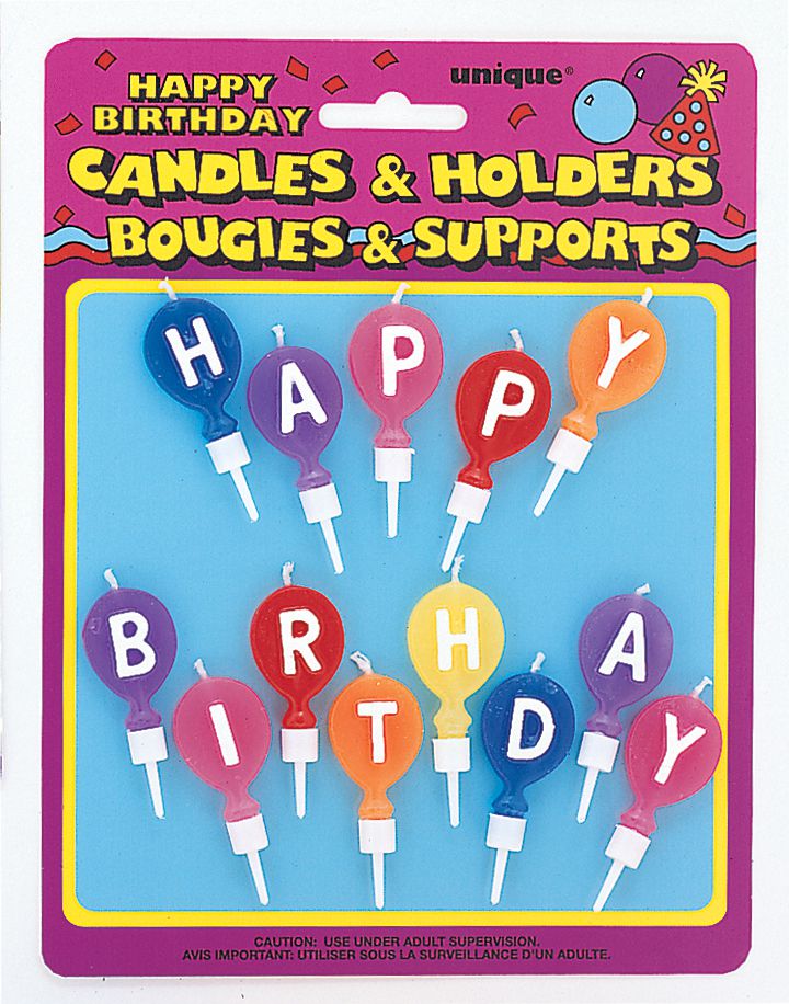 Happy Birthday Letter Candles with Holders
