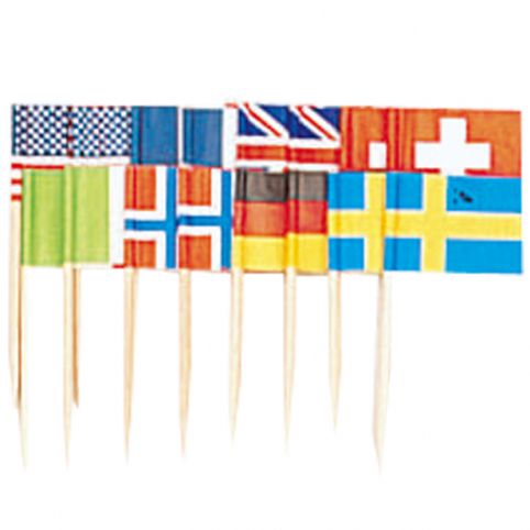 International Flag Food Picks - Pack of 50