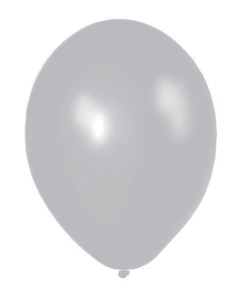 Silver Metallic Latex Balloons - 12" - Pack of 50
