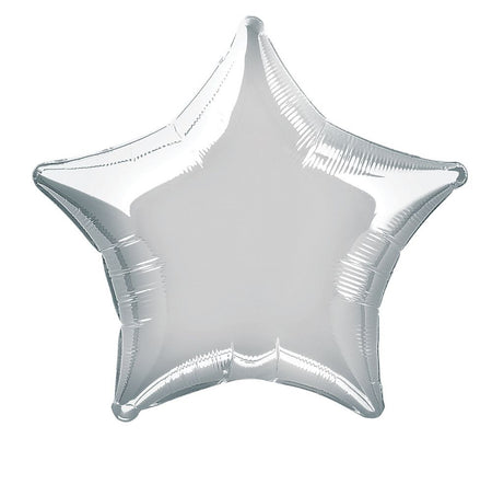 Silver star foil balloon 19