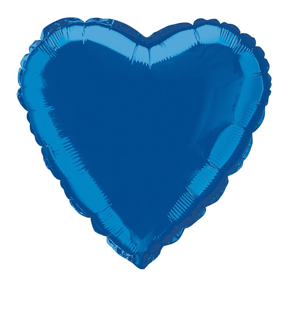 Blue Heart Shaped Foil Balloon. 18"