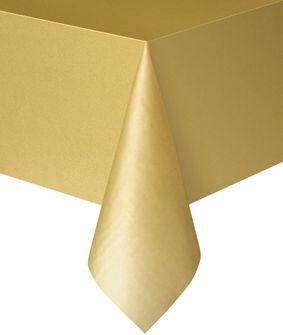 Gold Plastic Tablecloth 1.4m x 2.8m