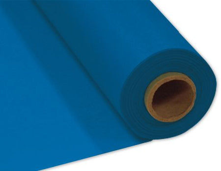 Royal Blue Plastic Table Roll - 30.5m x 1m