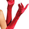 Long Red Satin Opera Gloves