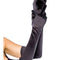 Long Black Satin Opera Gloves
