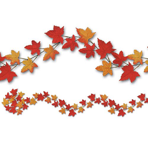 Autumn Leaf Fabric Garland - Assorted Designs - 1.83m - Each