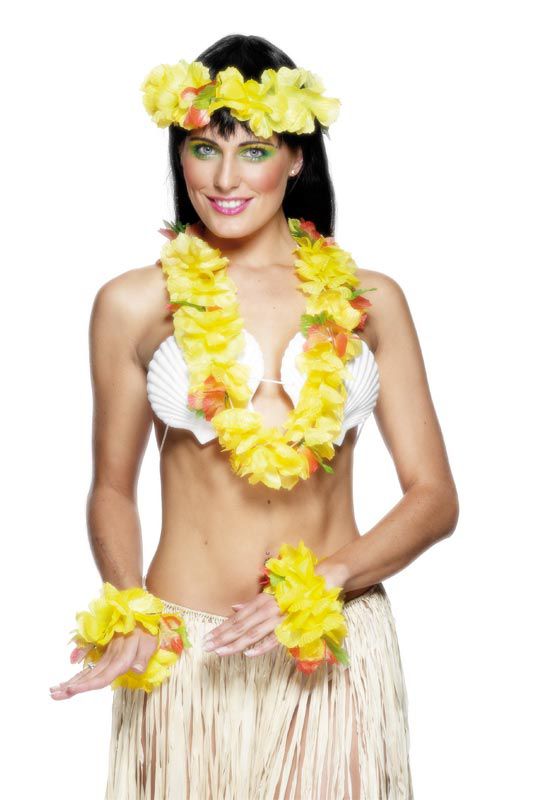 Hawaiian Piece Set Yellow – Party Packs - Main Image