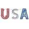 USA American Glittered String Letter Banner - 1.4m