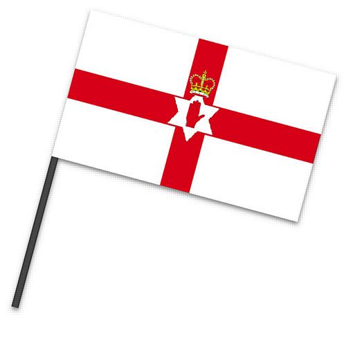 Northern Ireland Small Cloth Flag On A Pole - 9" x 6"