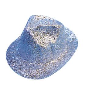 Silver Glitter Gangster Hat