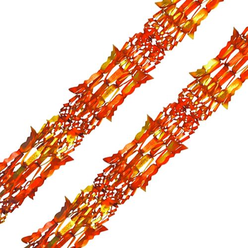 Gold, Orange & Red Metallic Garland - 9ft x 8ins