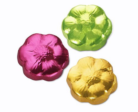 Foil Wrapped Flower Chocolates - Assorted Colours - 5g - Each
