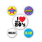 80's Party Badges - Pack of 5