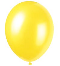 Yellow Pearlised Latex Balloons - 12'' - Pack of 8