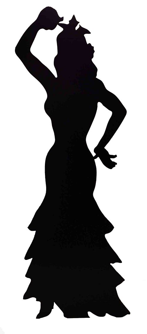 Flamenco Dancer Silhouette Cardboard Cutout - 1.84m