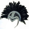 Feather Helmet, Black Braiding and Plume