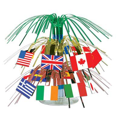 International Flag Mini Cascade Centrepiece - 19cm