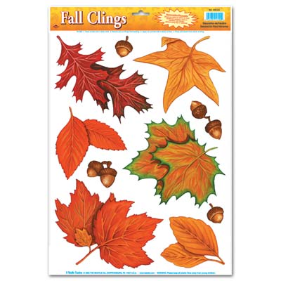 Autumn Leaf Clings - 43.2cm - 10 Per Sheet