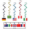 International Flag Whirls - 1.02m - 10 Countries - Pack of 5