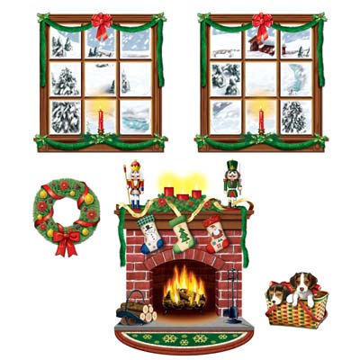 Indoor Christmas Wall Decorations - 1.24m - Pack of 5