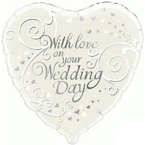 With Love on Your Wedding Day Foil Balloon - 18"