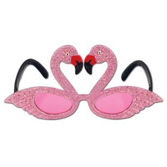 Glittered Flamingo Glasses