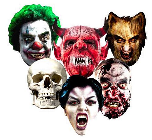 Spooky Halloween Card Masks - Pack of 6
