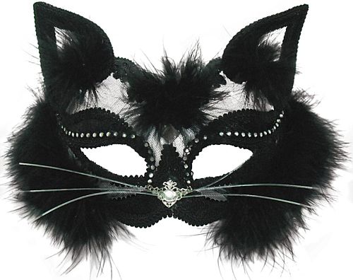 Fluffy Black Transparent Cat Mask