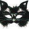 Fluffy Black Transparent Cat Mask