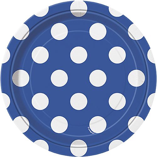 Blue Dots Plates - Pack of 8 - 7"