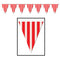 Red and White Striped  'All Weather' Bunting - 3.7m (12') - 12 flags
