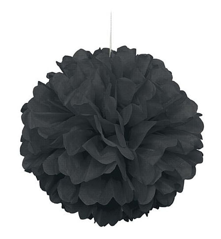 Black Pom Pom Tissue Value Decoration - 40cm